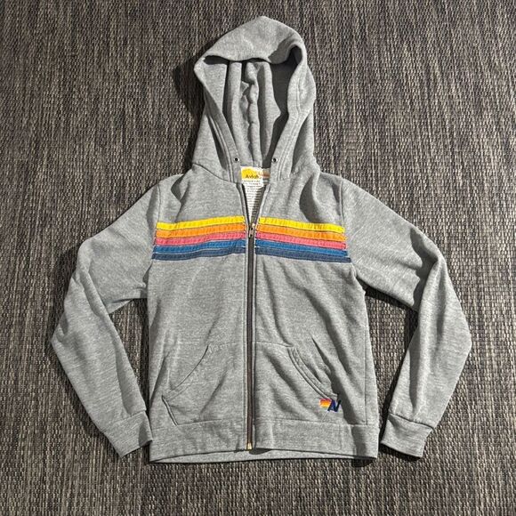 Aviator Nation Jackets & Blazers - Aviator nation 5 STRIPE HOODIE - HEATHER GREY